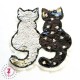 Chats en sequins / paillettes - motif reversible à coudre