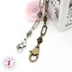 Chaînette Roses pour sac - 52 cm - Bronze antique/Argent