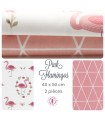 Coupons "Pink Flamingos" - Coton - 40 x 50 cm - 2 pièces