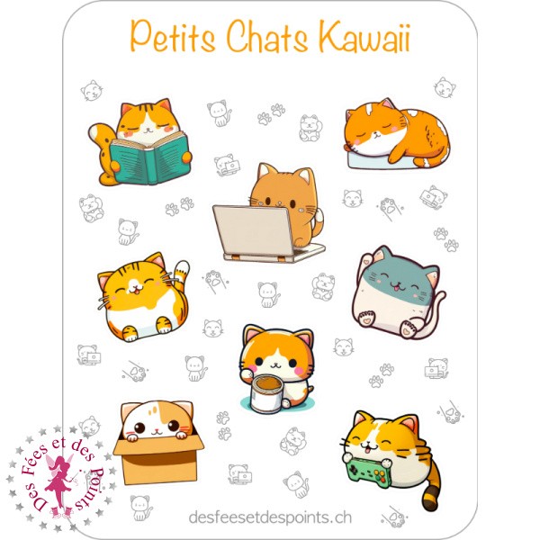 Autocollants/Stickers - Petits Chats Kawaii