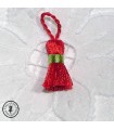 Mini pompon - Rouge / Vert