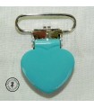 Pince métallique coeur- Turquoise