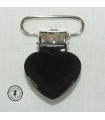 Pince métallique coeur - Noire
