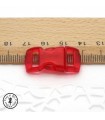 Boucle à clips - Sangle de 10 mm - Rouge transparent