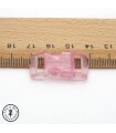 Boucle à clips - Sangle de 10 mm - Rose clair transparent