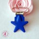Pince métallique - Etoile - Bleu roi