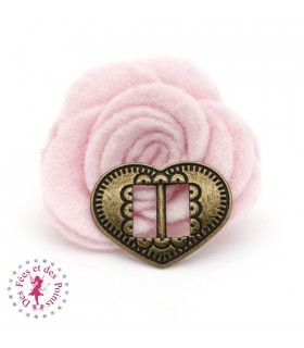 Boucle de réglage Coeur - Bronze antique