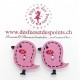 Boutons en bois "Oiseau" - Rose