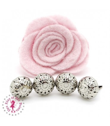 Pieds de sac à tige - "Fleur dentelle" - Argent