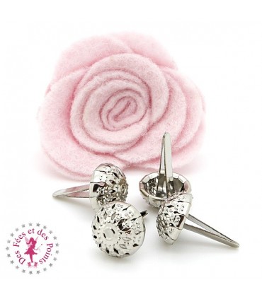 Pieds de sac à tige - "Fleur dentelle" - Argent