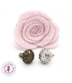 Pieds de sac à tige - "Fleur dentelle" - Argent ou Bronze antique