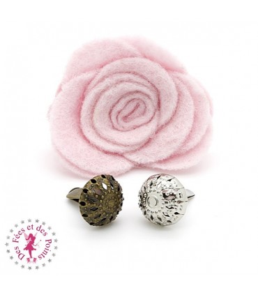 Pieds de sac à tige - "Fleur dentelle" - Argent ou Bronze antique