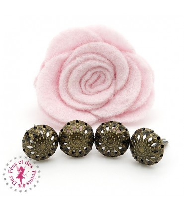 Pieds de sac à tige - "Fleur dentelle" - Bronze antique