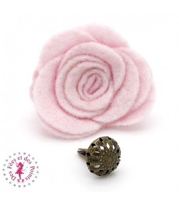 Pieds de sac à tige - "Fleur dentelle" - Bronze antique