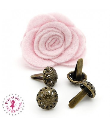 Pieds de sac à tige - "Fleur dentelle" - Bronze antique