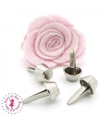 Pieds de sac à tige - "Cône plat" - Argent