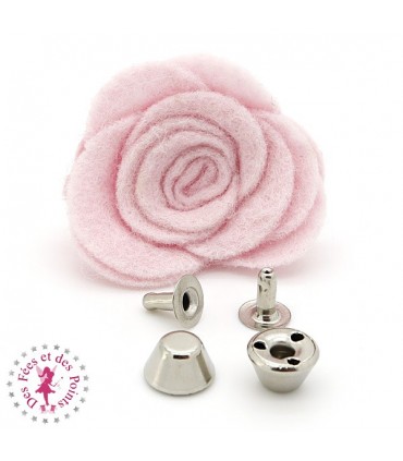 Pied de sac à clipser - "Mini Dôme" - Argent