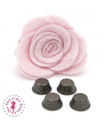 Pieds de sac à clipser - "Dôme riveté" - Gris foncé