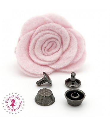 Pieds de sac à clipser - "Dôme riveté" - Gris foncé