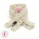Fermeture éclair dentelle avec crochet 20/25 cm - Beige