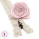 Fermeture éclair dentelle avec crochet 20/25 cm - Beige