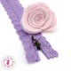 Fermeture éclair dentelle avec crochet 20/25 cm - Mauve