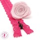 Fermeture éclair dentelle avec crochet 20/25 cm - Fuchsia