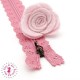 Fermeture éclair dentelle avec crochet 20/25 cm - Rose