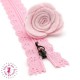 Fermeture éclair dentelle avec crochet 20/25 cm - Rose clair