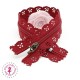 Fermeture éclair dentelle avec crochet 20/25 cm - Rouge foncé