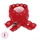 Fermeture éclair dentelle avec crochet 20/25 cm - Rouge
