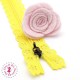 Fermeture éclair dentelle avec crochet 20/25 cm - Jaune Soleil