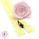 Fermeture éclair dentelle avec crochet 20/25 cm - Jaune