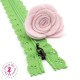 Fermeture éclair dentelle avec crochet 20/25 cm - Vert Grenouille