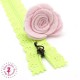 Fermeture éclair dentelle avec crochet 20/25 cm - Vert Flashy