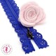 Fermeture éclair dentelle avec crochet 20/25 cm - Bleu Roi