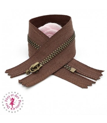 Fermeture éclair métallique avec crochet - 20 cm