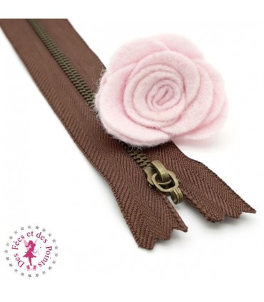 Fermeture éclair métallique avec crochet - 20 cm