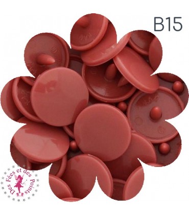 Pressions KAM - Rondes T5 Brillantes - Bois de Rose - B15