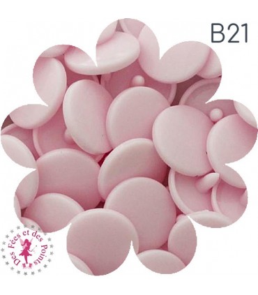 Pressions KAM - Rondes T5 Brillantes - Rose Clair - B21