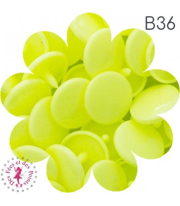 Pressions KAM - Rondes T5 Brillantes - Jaune Flashy - B36