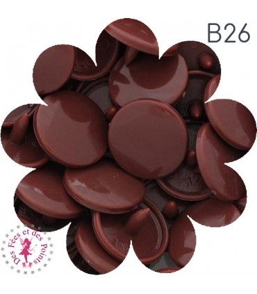 Pressions KAM - Rondes T5 Brillantes - Chocolat - B26