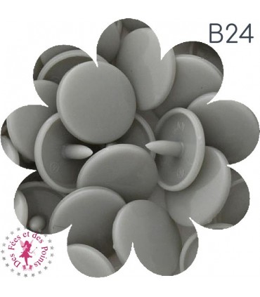 Pressions KAM - Rondes T5 Brillantes - Gris Perle - B24
