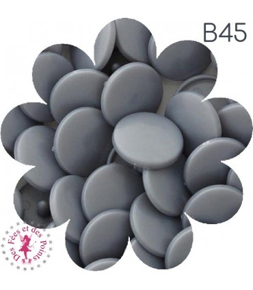 Pressions KAM - Rondes T5 Brillantes - Gris Argent - B45