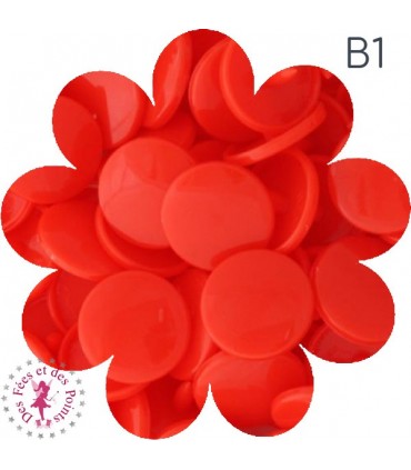 Pressions KAM - Rondes T3 Brillantes - Rouge Orangé - B1