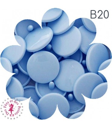 Pressions KAM - Rondes T3 Brillantes - Bleu Bébé - B20