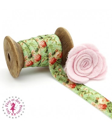 Elastique ruban - Liberty - Vert - 15 mm