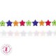 Elastique ruban - Etoiles - Blanc & Multicolor - 15 mm