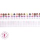 Elastique ruban - Danseuses - Blanc & Multicolor - 15 mm