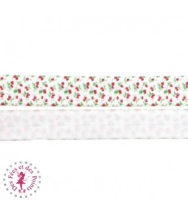 Elastique ruban - Cerises - Rouge & Blanc - 15 mm